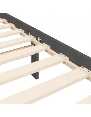 Giroletto con Testiera Grigio 200x200 cm in Legno Massello