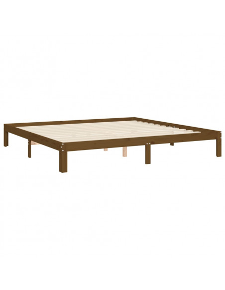 Giroletto con Testiera Miele 200x200 cm in Legno Massello