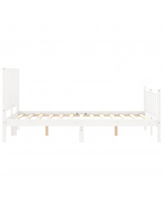 Giroletto con Testiera Bianco 120x200 cm in Legno Massello 2