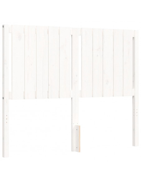 Giroletto con Testiera Bianco 120x200 cm in Legno Massello