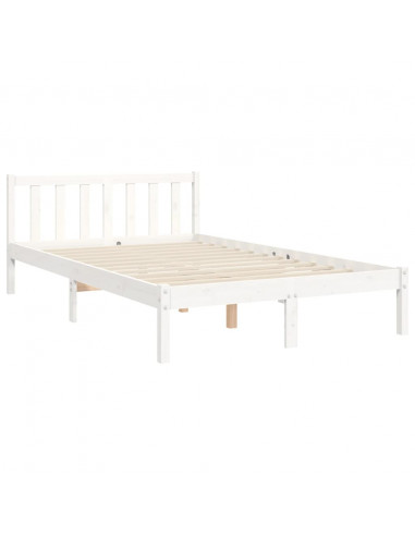 Giroletto con Testiera Bianco 120x200 cm in Legno Massello