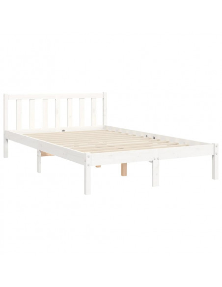 Giroletto con Testiera Bianco 120x200 cm in Legno Massello