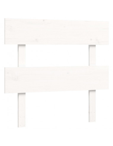 Giroletto con Testiera Bianco 90x200 cm in Legno Massello