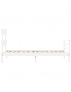 Giroletto con Testiera Bianco 100x200 cm in Legno Massello 2