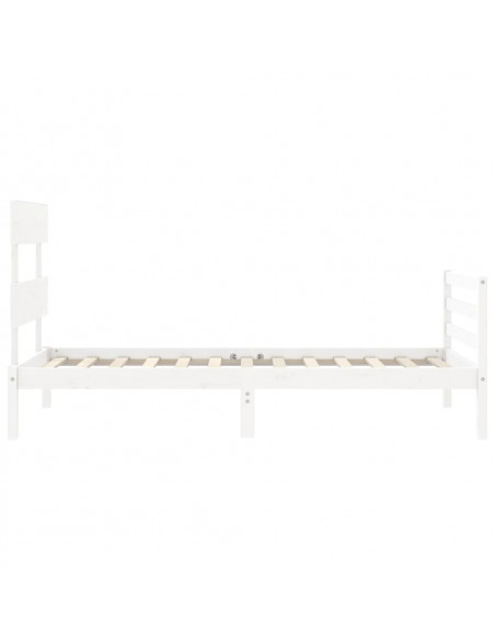 Giroletto con Testiera Bianco 100x200 cm in Legno Massello