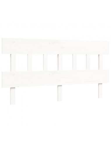 Giroletto con Testiera Bianco 160x200 cm Legno Massello