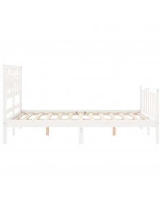 Giroletto con Testiera Bianco 120x200 cm in Legno Massello 2