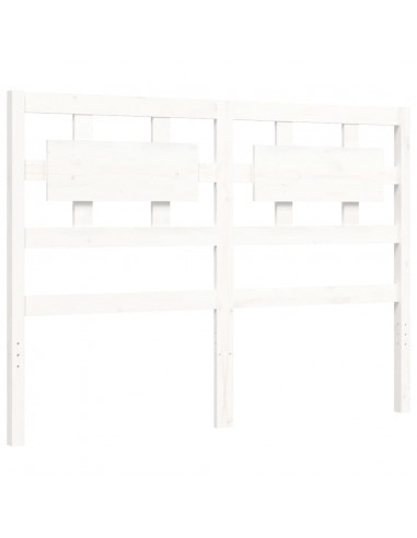 Giroletto con Testiera Bianco 120x200 cm in Legno Massello