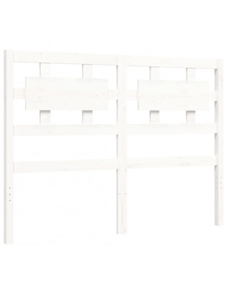Giroletto con Testiera Bianco 120x200 cm in Legno Massello