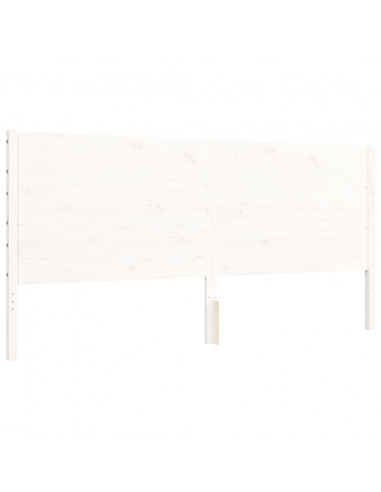 Giroletto con Testiera Bianco 200x200 cm in Legno Massello