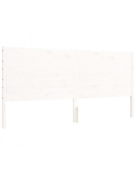 Giroletto con Testiera Bianco 200x200 cm in Legno Massello