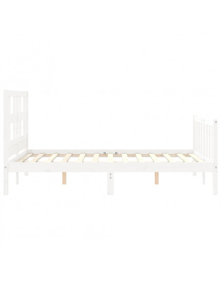 Giroletto con Testiera Bianco 140x200 cm in Legno Massello