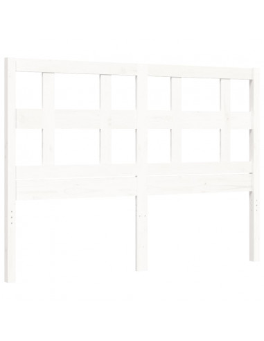 Giroletto con Testiera Bianco 140x200 cm in Legno Massello