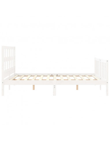 Giroletto con Testiera Bianco 160x200 cm Legno Massello