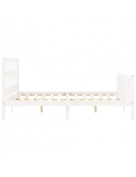 Giroletto con Testiera Bianco 160x200 cm Legno Massello