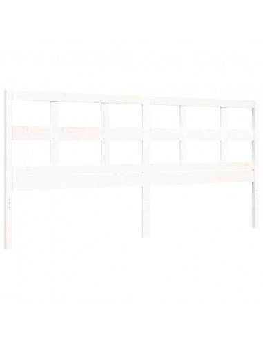 Giroletto con Testiera Bianco 200x200 cm in Legno Massello