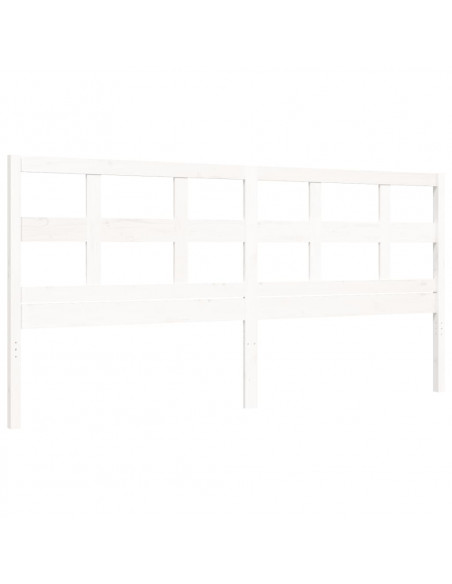 Giroletto con Testiera Bianco 200x200 cm in Legno Massello