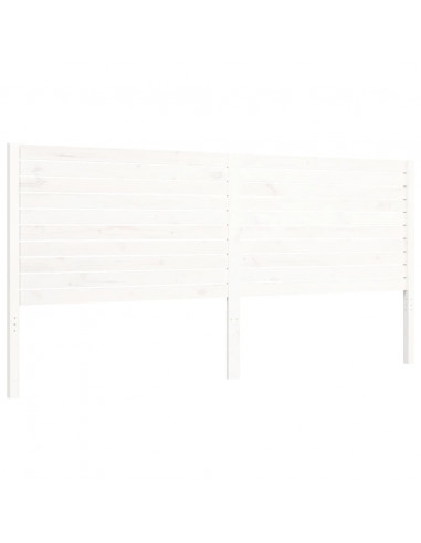 Giroletto con Testiera Bianco 200x200 cm in Legno Massello