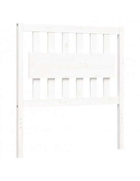 Giroletto con Testiera Bianco 90x200 cm in Legno Massello