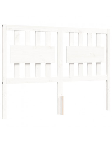 Giroletto con Testiera Bianco 140x200 cm in Legno Massello