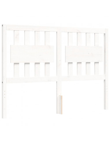 Giroletto con Testiera Bianco 120x200 cm in Legno Massello