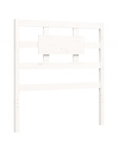 Giroletto con Testiera Bianco 90x200 cm in Legno Massello