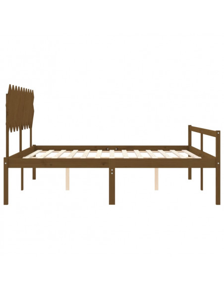 Letto per Anziani con Testiera Miele 200x200 cm Legno Massello