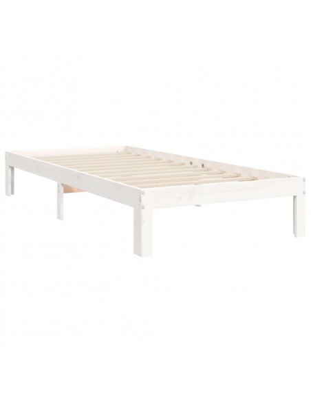 Giroletto con Testiera Bianco 90x200 cm in Legno Massello