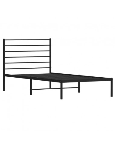 Giroletto con Testiera in Metallo Nero 80x200 cm