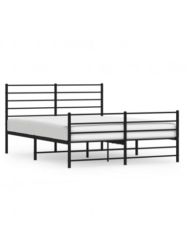 Giroletto con Testiera e Pediera Metallo Nero 120x190 cm