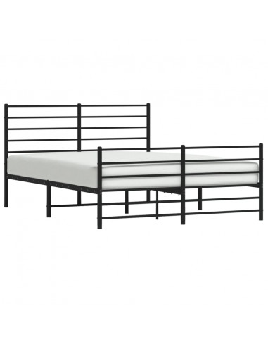 Giroletto con Testiera e Pediera Metallo Nero 120x200 cm