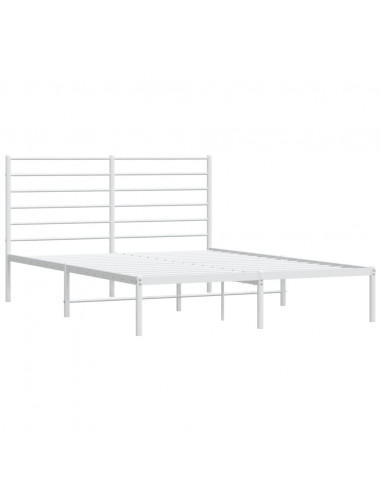 Giroletto con Testiera in Metallo Bianco 120x200 cm