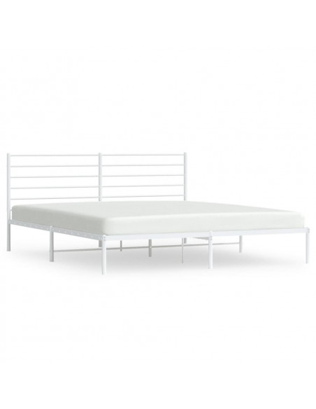 Giroletto con Testiera Metallo Bianco 200x200 cm