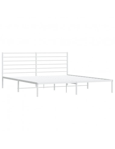 Giroletto con Testiera Metallo Bianco 200x200 cm