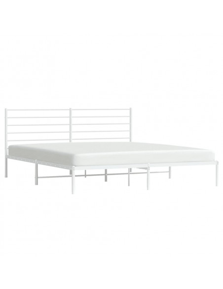 Giroletto con Testiera Metallo Bianco 200x200 cm