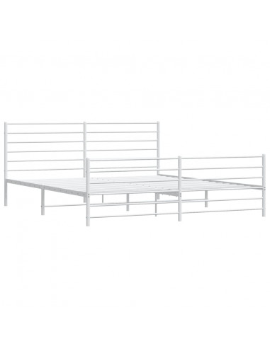 Giroletto con Testiera e Pediera Metallo Bianco 200x200 cm