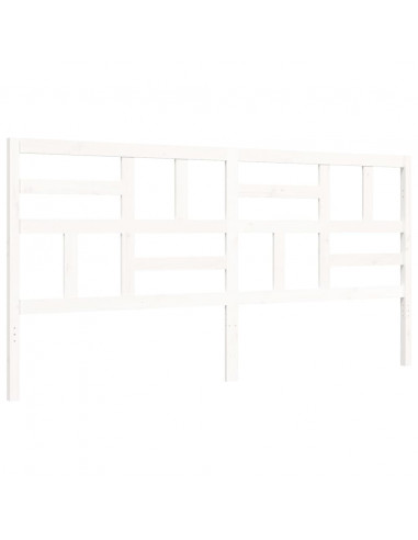 Giroletto con Testiera Bianco 200x200 cm in Legno Massello