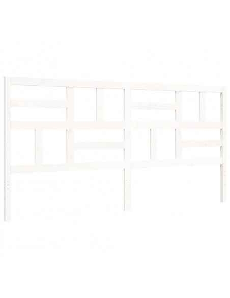 Giroletto con Testiera Bianco 200x200 cm in Legno Massello