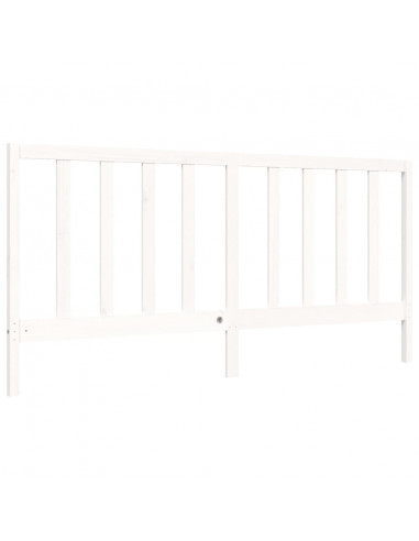 Giroletto con Testiera Bianco 200x200 cm in Legno Massello