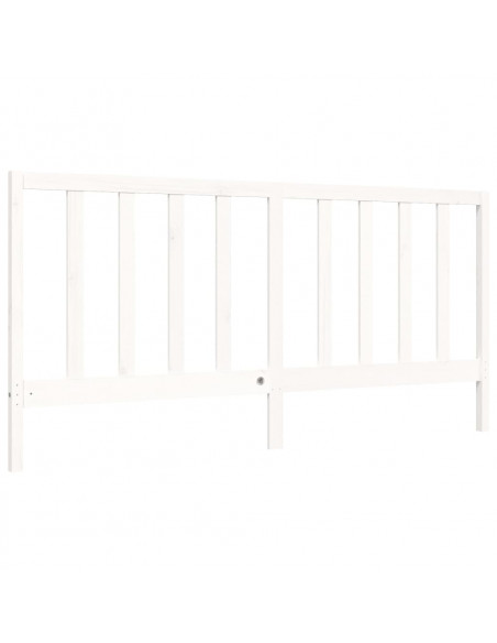 Giroletto con Testiera Bianco 200x200 cm in Legno Massello