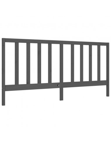 Giroletto con Testiera Grigio 200x200 cm in Legno Massello