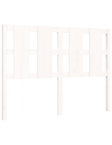 Giroletto con Testiera Bianco 140x190 cm in Legno Massello