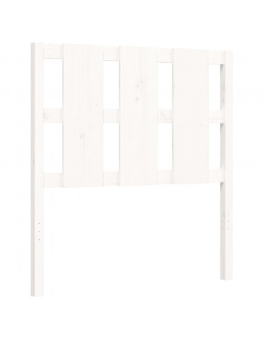 Giroletto con Testiera Bianco 90x200 cm in Legno Massello