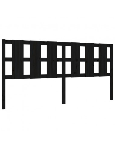 Giroletto con Testiera Nero 200x200 cm in Legno Massello