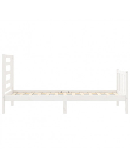 Giroletto con Testiera Bianco 90x200 cm in Legno Massello