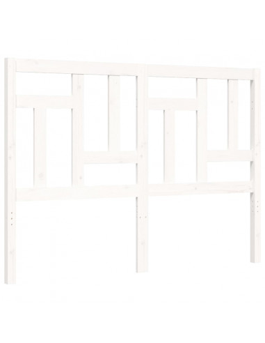 Giroletto con Testiera Bianco 140x190 cm in Legno Massello