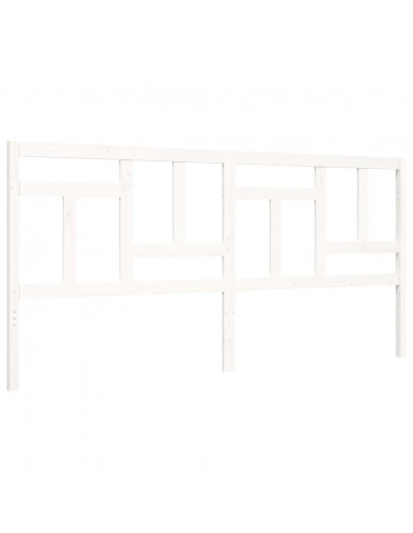 Giroletto con Testiera Bianco 200x200 cm in Legno Massello