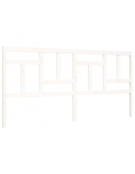 Giroletto con Testiera Bianco 200x200 cm in Legno Massello