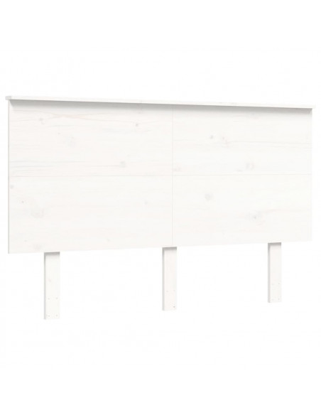 Giroletto con Testiera Bianco 140x190 cm in Legno Massello