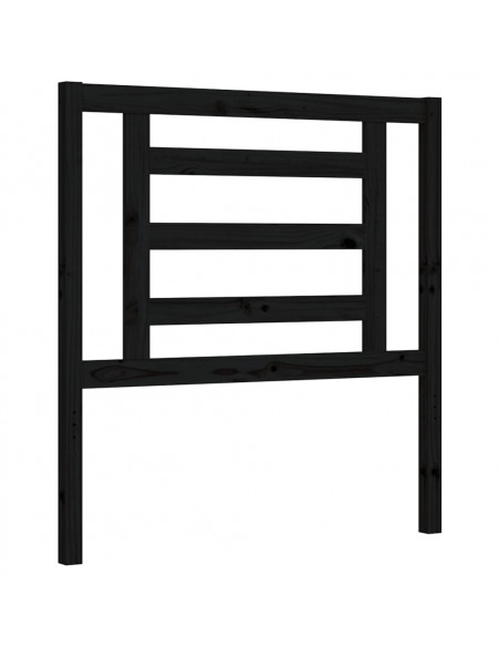 Giroletto con Testiera Nero 100x200 cm in Legno Massello